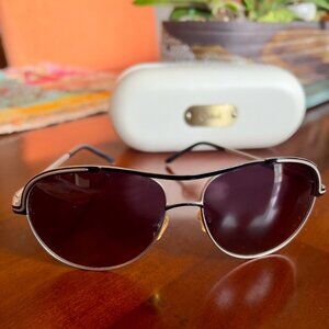 Chloe silver and black aviator sunglasses
